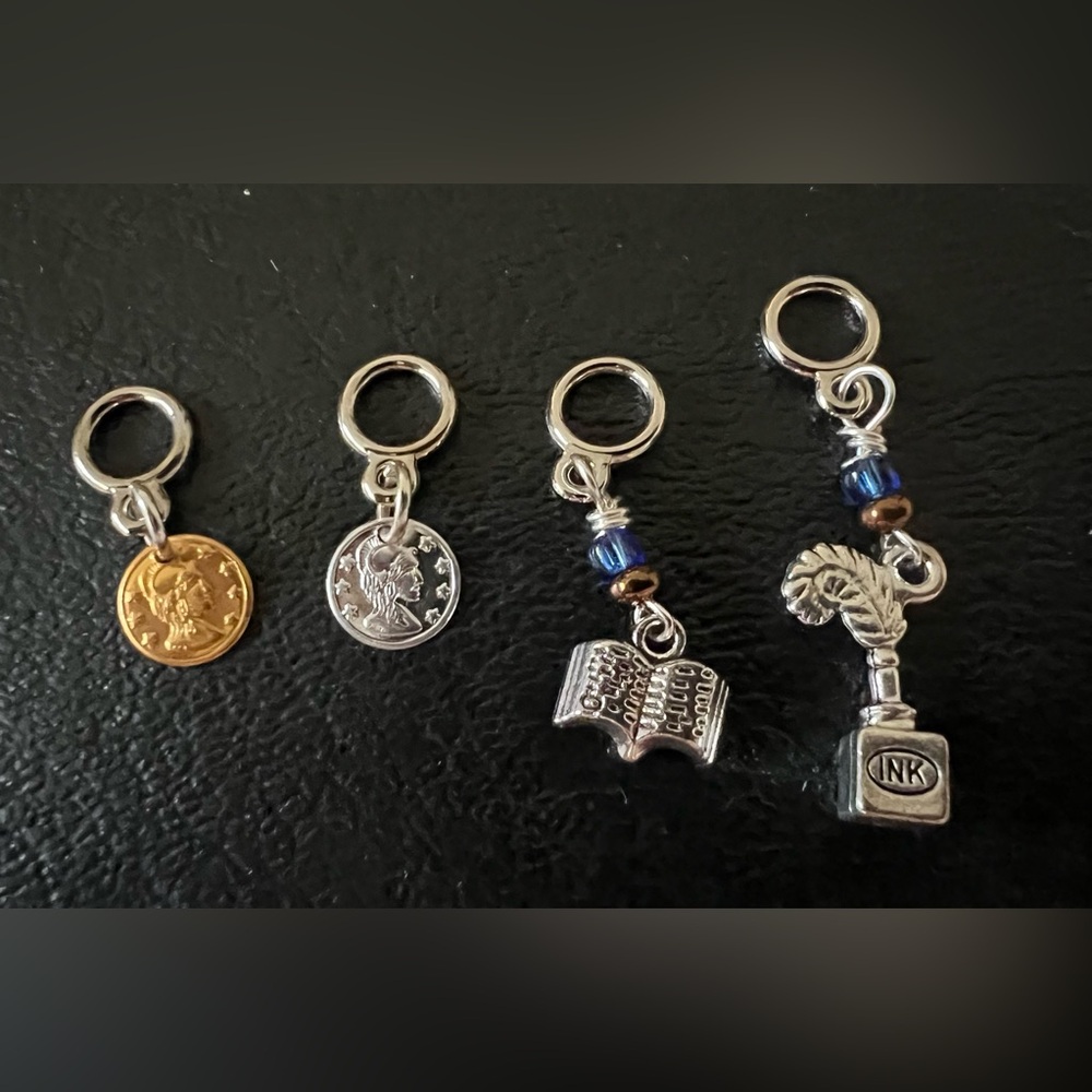 Ravenclaw Knitting Stitch Markers Silver and Gold Bronze Charm Set Harry Potter